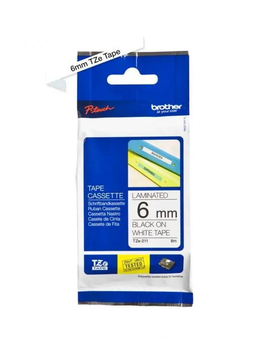 Brother TZe211 benzi pentru etichete Negru pe alb TZe Brother - 1