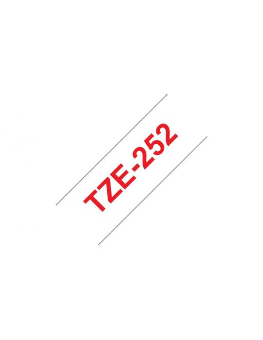 Brother TZe-252 benzi pentru etichete Rosu pe alb Brother - 2