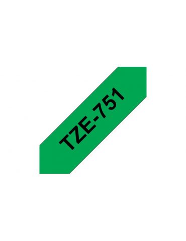 Brother TZe-751 benzi pentru etichete Negru pe verde Brother - 2