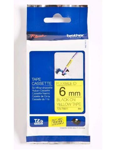 Brother TZe-FX611 benzi pentru etichete Negru pe galben Brother - 1 - Tik.ro
