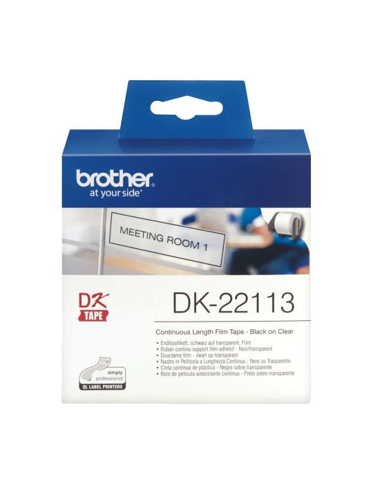 Brother DK-22113 benzi pentru etichete Negru pe transparente Brother - 2