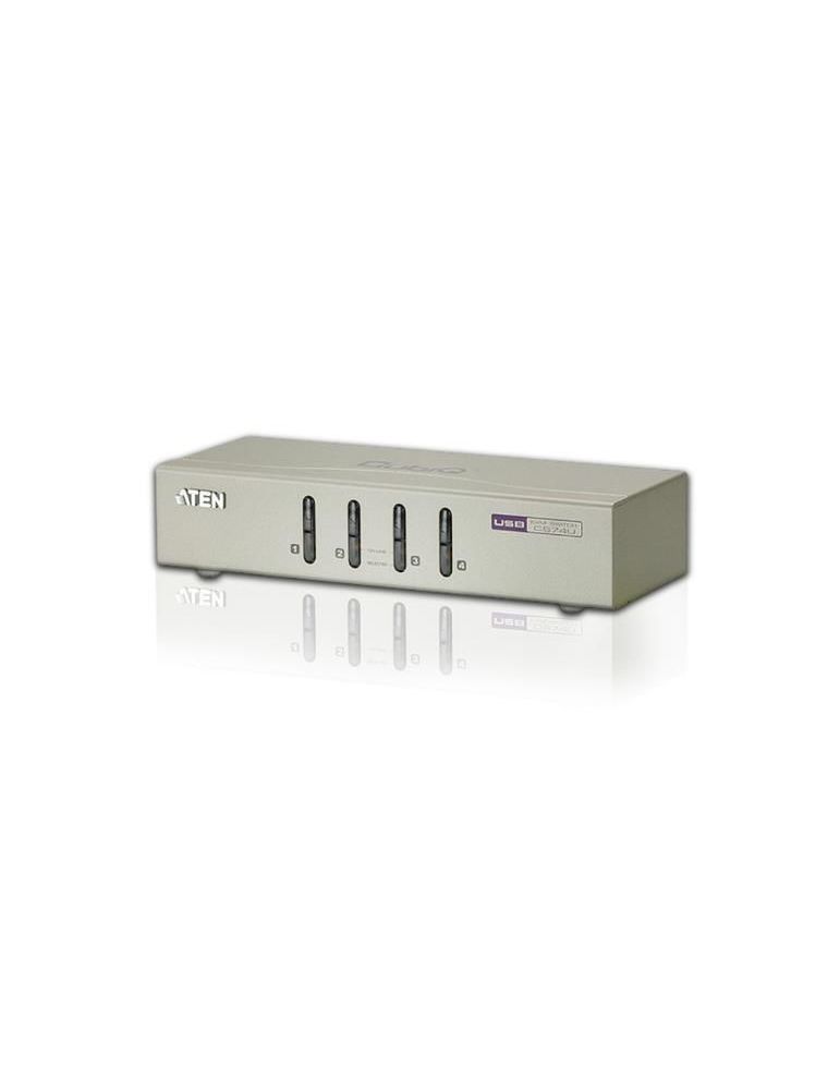 Switch kvm aten control 4 pc la 1 kvm conector 1: sphd-18 (m) x 4 conector 2: usb (m) x 2 vga (m) 3.5 mm jack (m) x 2 cs74u-a