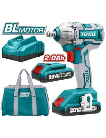 Total- masina de insurubat cu impact cu acumulator 20v-2.0ah li-ion (2 acumulatori) - 1/2 Total - 1