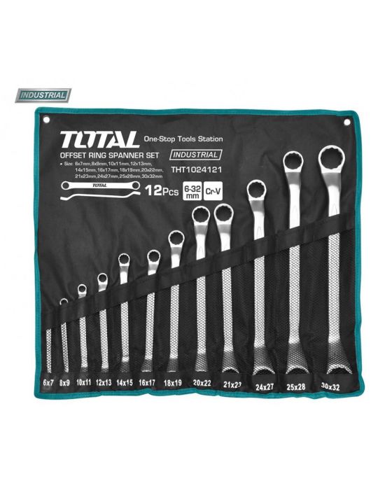 Total - set  12 chei inelare cu cot - 6-32mm  (industrial) Total - 1