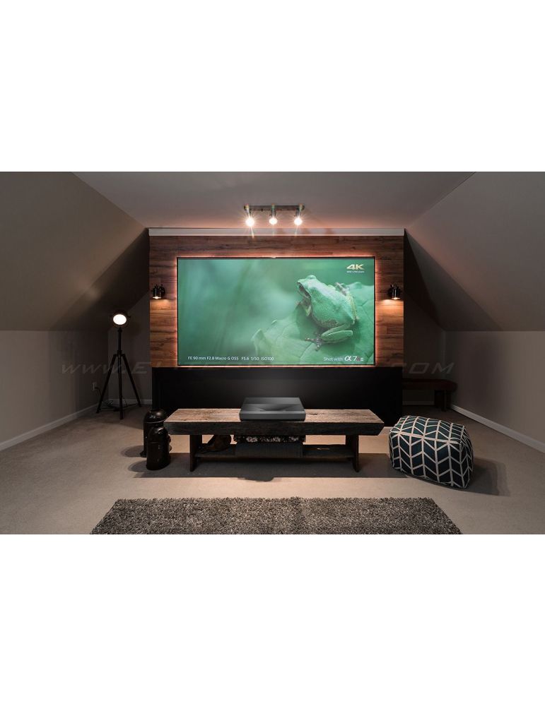 Optoma projection tv videoproiector 4k uhz65ust si ecran fix perete elitescreens alr dedicat ptr ust elite ar100h2-clr