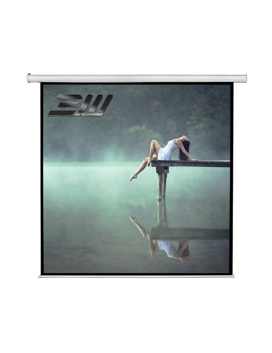 Ecran proiectie electric perete/tavan 240 x 240 cm blackmount cu telecomanda format 1:1 Blackmount - 1