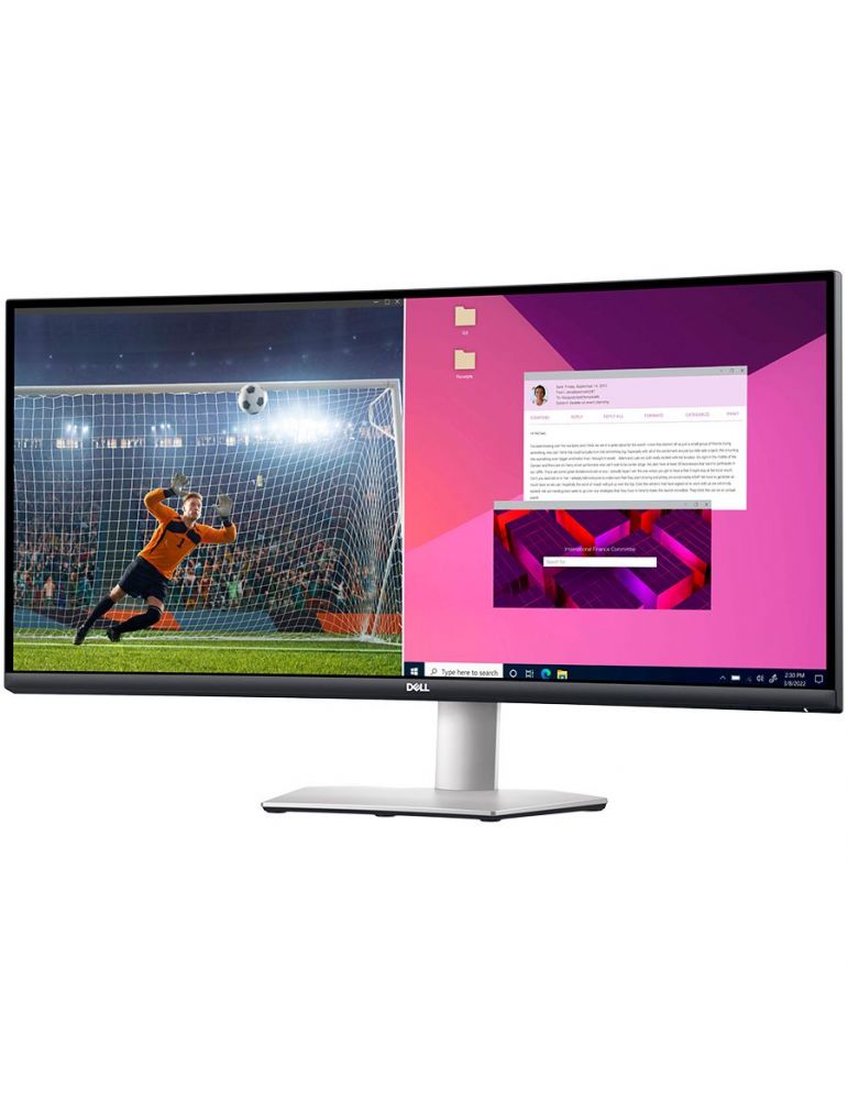 Monitor LED Curbat Dell S3423DWC, 34inch, WQHD, 100Hz, 4ms GTG, Black-Silver