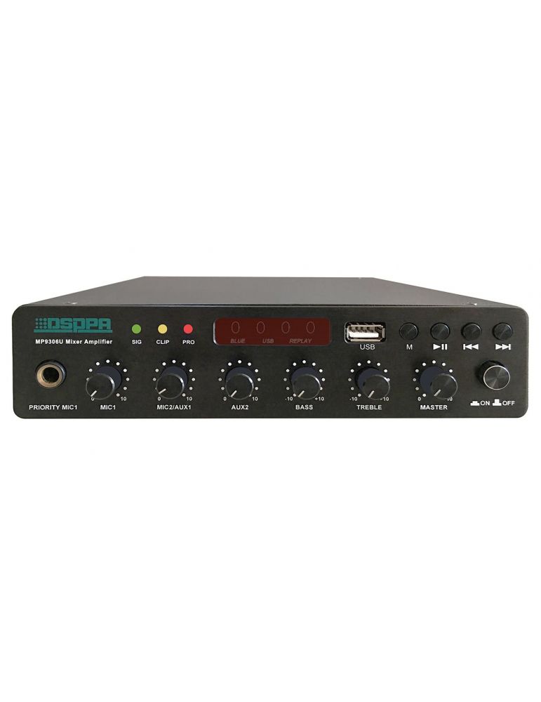 Amplificator cu mixer 60w ultra thin cu usb/bluetooth dsppa mp9306u