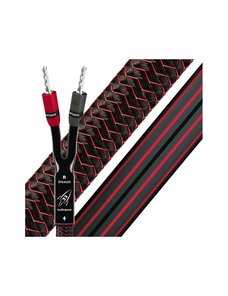 Cablu de boxe high-end cu mufe banana audioquest rocket 33 lungime 2.5m (pereche)