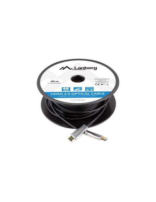 Cablu hdmi 40m prin fibra optica 4k ca-hdmi-20fb-0400-bk Lanberg - 1