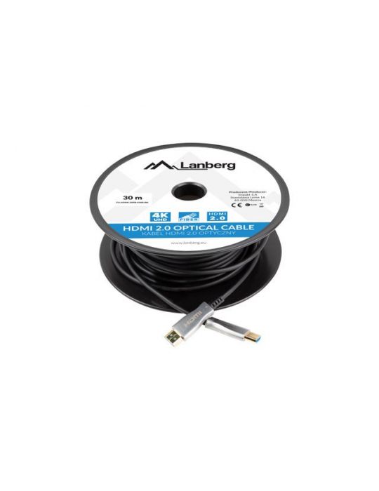Cablu hdmi 30m prin fibra optica 4k ca-hdmi-20fb-0300-bk Lanberg - 1