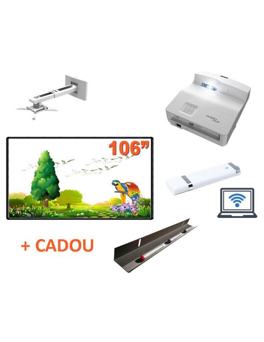 Pachet interactiv ib106rs + eh330ust + suport + modul wifi si pentray cadou Evoboard - 1