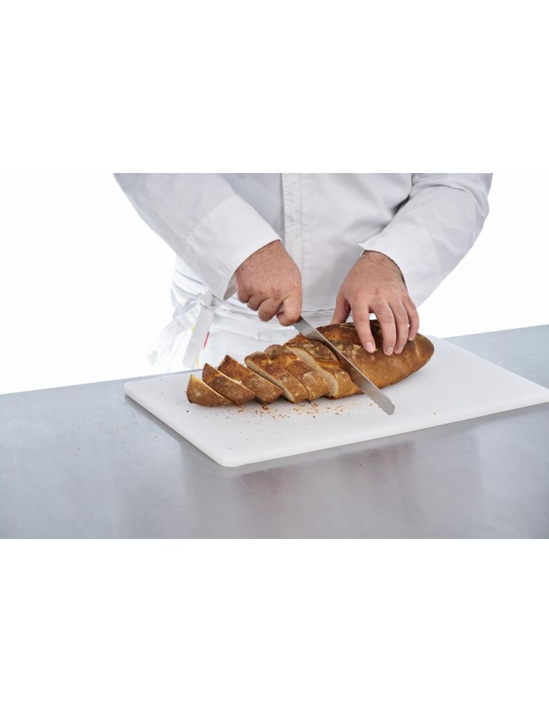 Bread knife 25 cm white handle total length: 38 cm
