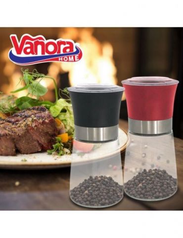 Rasnita manuala sare&piper 13.5cm recipient condimente din sticla 160 ml Vanora - 1 - Tik.ro
