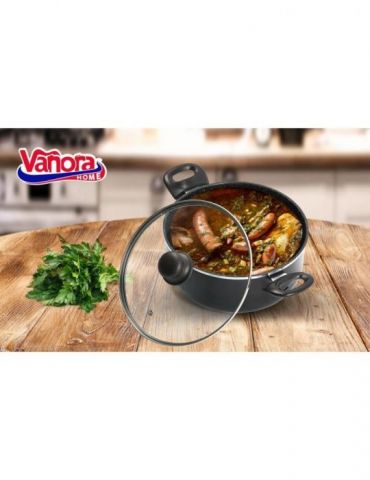 Sole aluminum casserole with lid capac 22x10 cm 3 l Vanora - 1