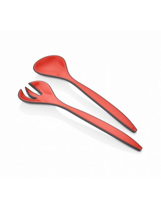 Set lingura + furculita pentru salata rosu Heinner - 1