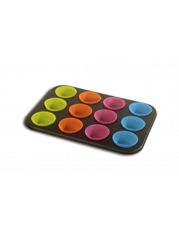 Tava 12 briose + forme silicon 35x26.5x3cm material : otel Vanora - 1