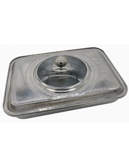 Stainless steel oven tray with lid 39x29x7 cm material: stainless Vanora - 1