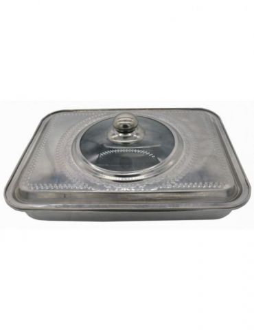 Stainless steel oven tray with lid 39x29x7 cm material: stainless Vanora - 1