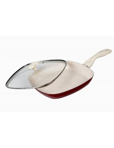 Tigaie grill alumin+capac 28x4cm marlene material : aluminiu forjat cu Heinner - 1