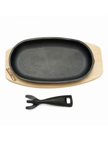 Platou servire oval 24x14cm cu baza lemn Heinner - 1