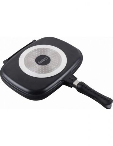 Tigaie dubla dreptunghiulara tip grill aluminiu 32x24x7.5 cm dark line Heinner - 1