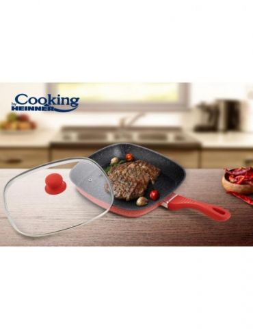 Tigaie grill aluminiu+capac 28x4cm orange grays
material : aluminiu forjat Heinner - 1