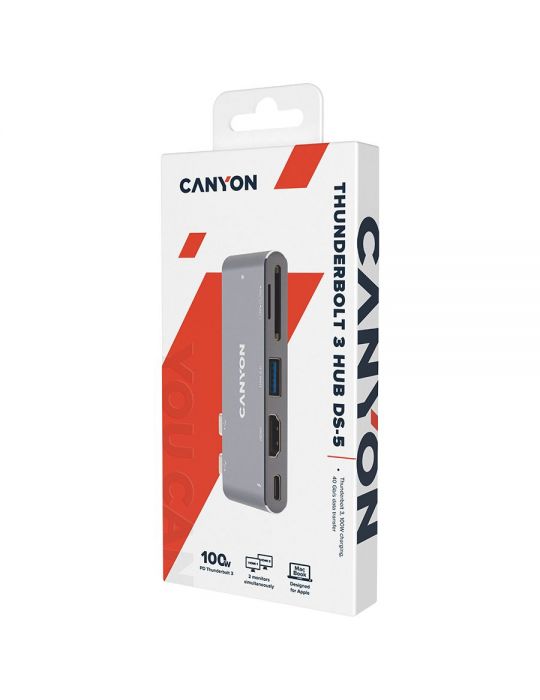 Canyon ds-05b multiport docking station with 7 port 1*type c Canyon - 1