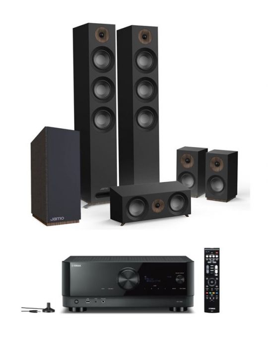 Sistem 5.1 cu boxe jamo s 809 negru si receiver yamaha rx-v6a 8k/4k dolby atmos dts:x dts-hd Jamo - 1