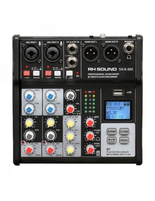 Mixer 4 canale rh sound se4 me  2 mono + 1 stereo) cu player si recorder usb Rh sound - 1
