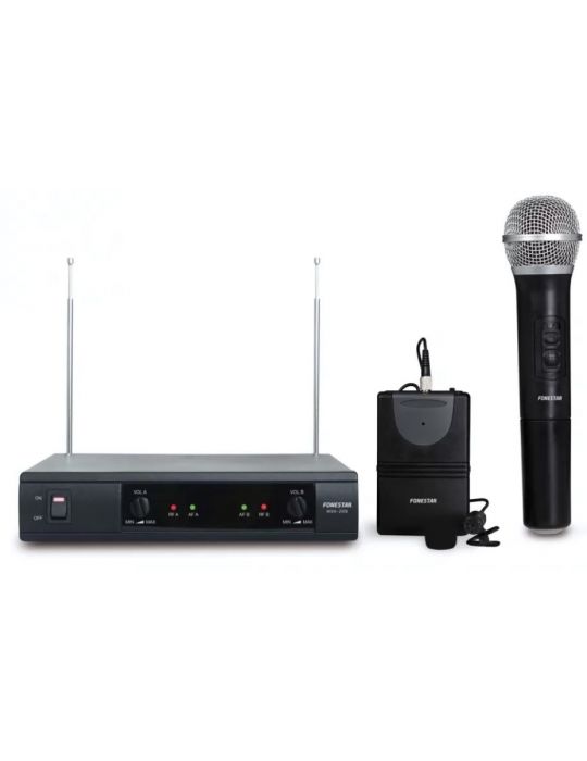 Microfon wireless dublu de mana + lavaliera fonestar  msh-209 Fonestar - 1