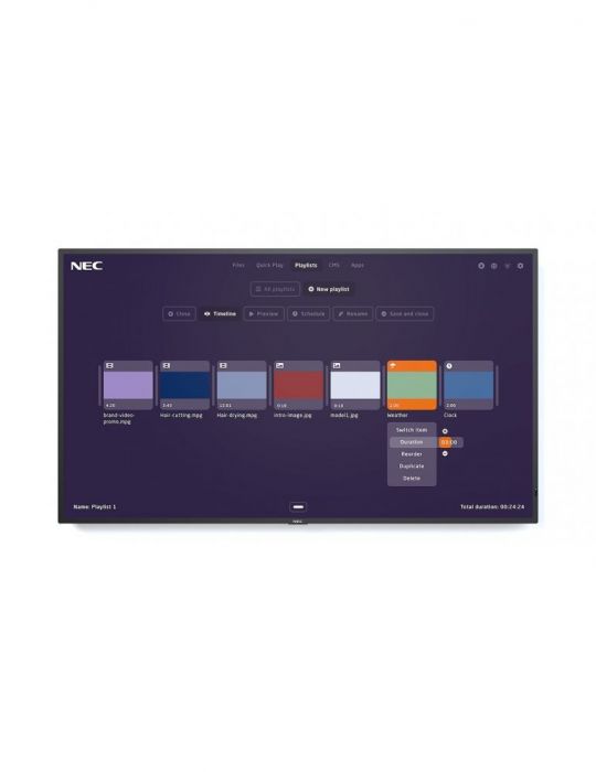 Display nec multisync me431-mpi4 uhd 3840 x 2160 400 cd/m² mediaplayer kit pre-installed 4gb ram Nec - 1