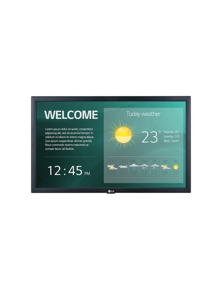 LG 22SM3G-B Afișaj Semne Panou informare digital de perete 54,6 cm (21.5") IPS Wi-Fi 250 cd/m² Full HD Negru Procesor