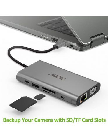 Acer 11in1 Type C dongle Prin cablu USB 3.2 Gen 1 (3.1 Gen 1) Type-C Argint Acer - 2