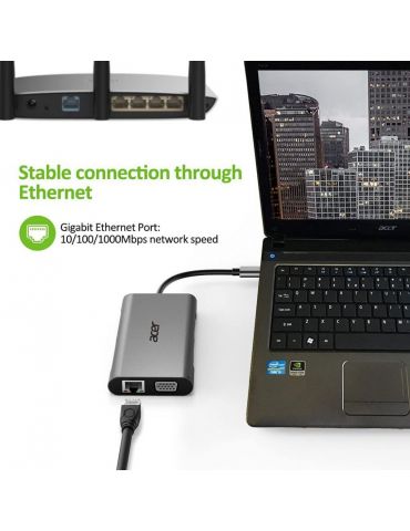 Acer 11in1 Type C dongle Prin cablu USB 3.2 Gen 1 (3.1 Gen 1) Type-C Argint Acer - 4