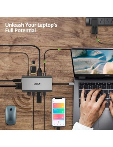 Acer 11in1 Type C dongle Prin cablu USB 3.2 Gen 1 (3.1 Gen 1) Type-C Argint Acer - 6