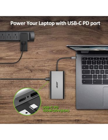 Acer 11in1 Type C dongle Prin cablu USB 3.2 Gen 1 (3.1 Gen 1) Type-C Argint Acer - 7