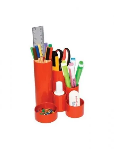 Suport pentru accesorii de birou flaro 6 compartimente neechipat rosu Flaro - 1 - Tik.ro