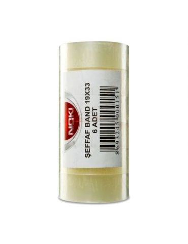 Banda adeziva noki transparenta 19 mm x 33 m 6 bucati/set Noki - 1 - Tik.ro