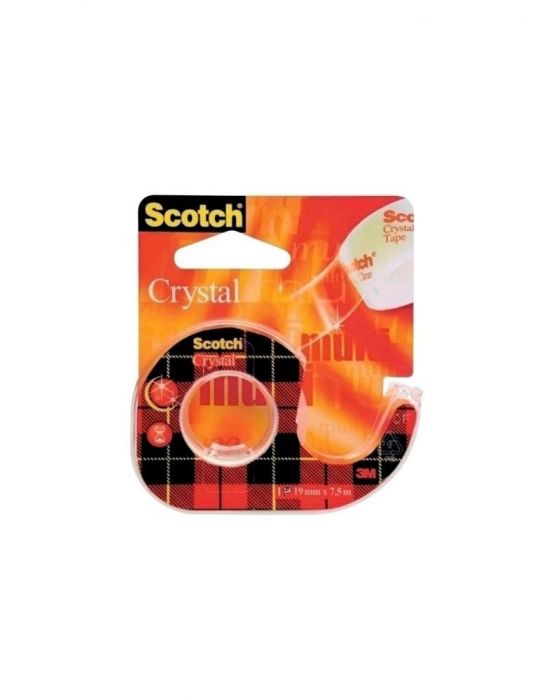 Banda adeziva scotch crystal clear 19 mm x 7.5 m cu dispenser Scotch - 1