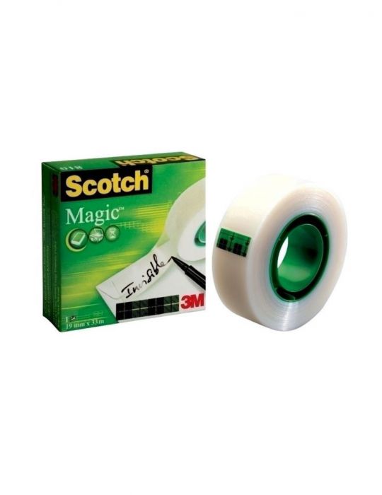 Banda adeziva scotch magic 19 mm x 33 m 6 role + 2 gratis Scotch - 1
