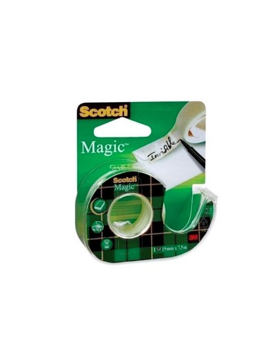 Banda adeziva scotch magic 19 mm x 7.5 m cu dispenser Scotch - 1