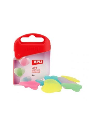 Clipsuri din plastic apli tip inima 8 bucati/set Apli - 1 - Tik.ro