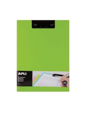 Clipboard apli a4 pp cu clapa verde clip metalic rezistent Apli - 1 - Tik.ro