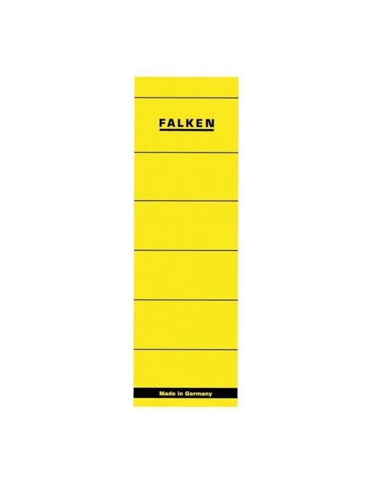 Etichete falken autoadezive pentru bibliorafturi  60 x 190 mm galben Falken - 1