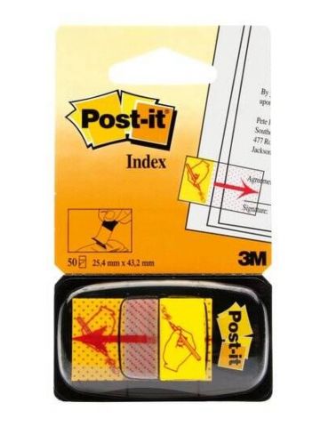 Index post-it sign here 50 file/bucata Post-it - 1 - Tik.ro