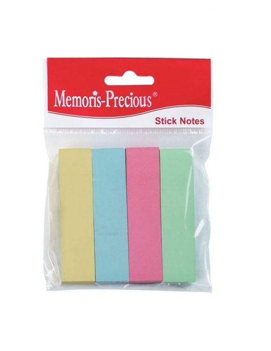 Index memoris - precious autoadeziv hartie  19 x 76 mm 4 culori/set 100 file/culoare Memoris-precious - 1