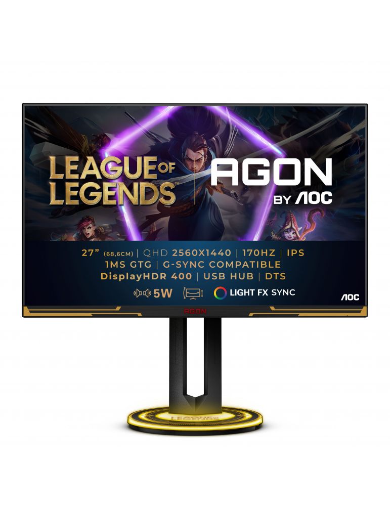 AOC AG275QXL monitoare LCD 68,6 cm (27") 2560 x 1440 Pixel Negru, De aur