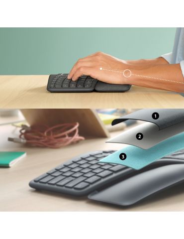 Logitech ERGO K860 tastaturi RF Wireless + Bluetooth Englez Grafit Logitech - 4