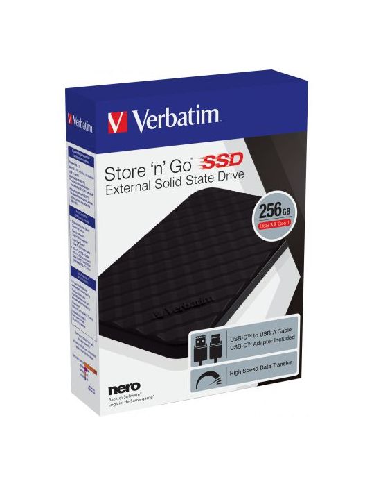 SSD portabil Verbatim STORE´N´GO, 256GB, USB 3.1 Tip C Verbatim - 1